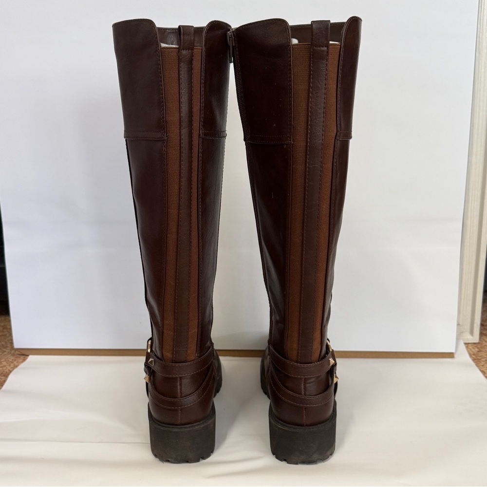 Guess Women's Tall Brown Buckle Boots - Picture 4 of 8